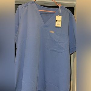 Figs Ceil Blue Catarina Scrub Top